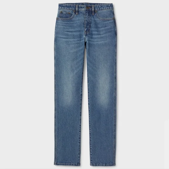 NWT Duluth Trading Co Womens Medium Wash Heritage Hi-Rise Straight Leg Jeans - Picture 1 of 9